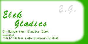 elek gladics business card